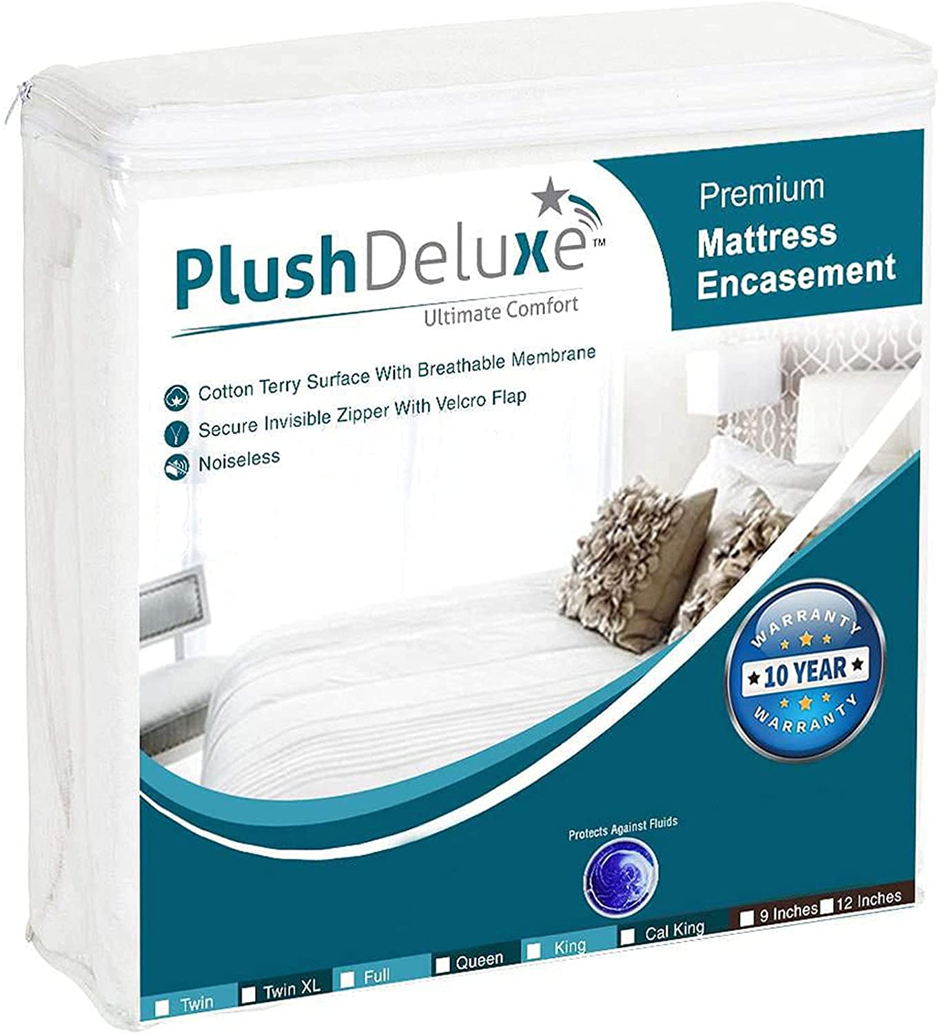 PlushDeluxe Breathable Noiseless Mattress Cover