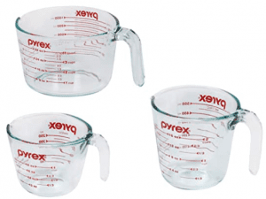 Pyrex Oven & Microwave Safe Glass Measuring Cup Set, 3-Piece