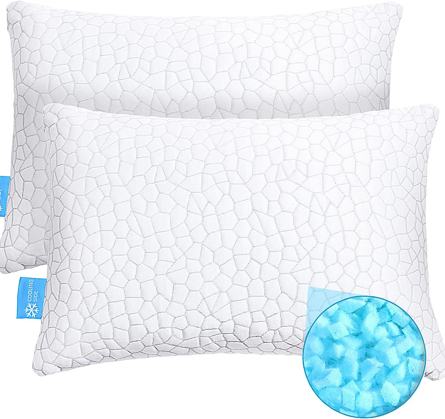 Qutool Customizable 2-Sided Gel Pillows, 2-Pack