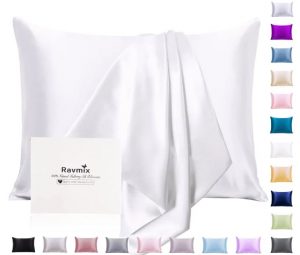 Ravmix Ultra Soft Mulberry Silk White Pillowcase