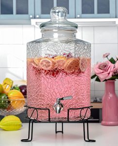 Redfern Party Glass Drink Dispenser & Stand, 2.5-Gallon