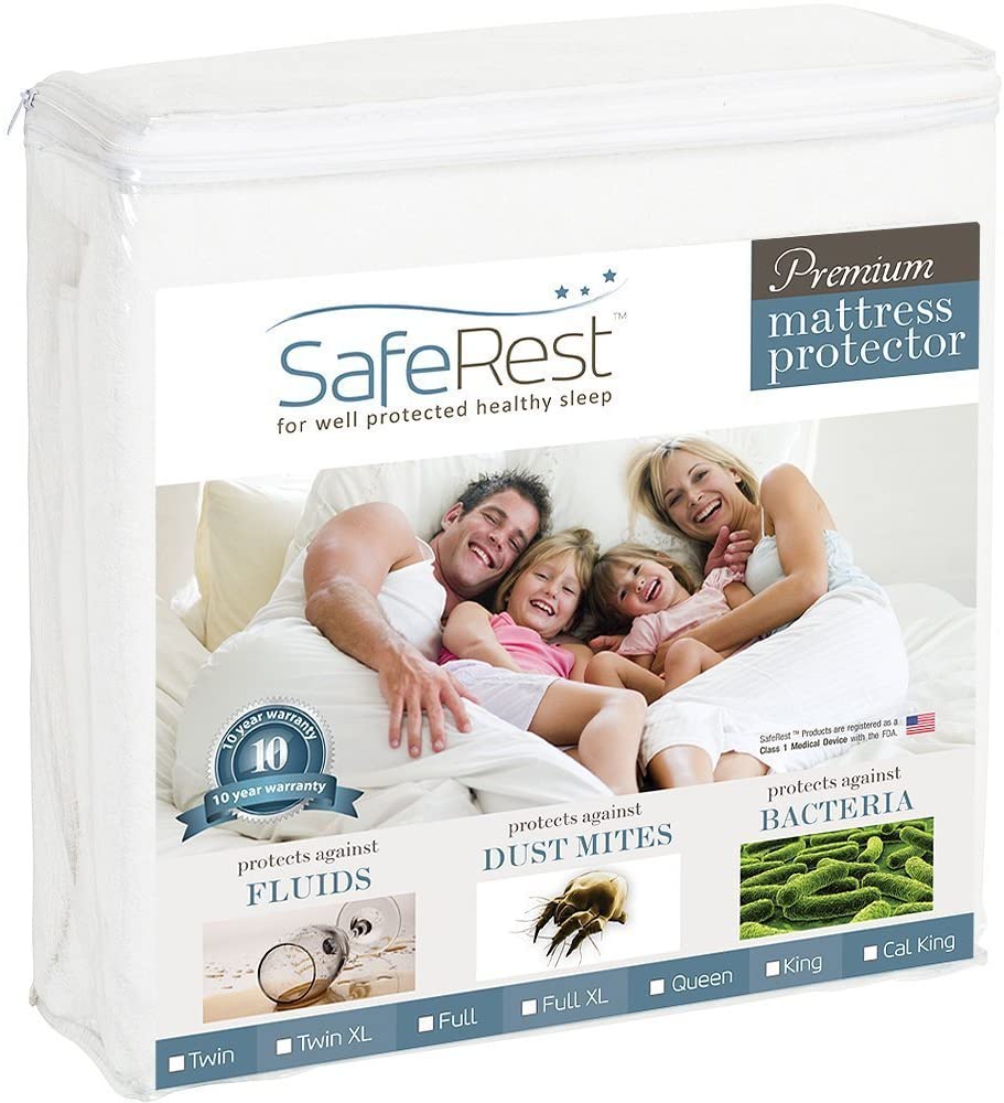 SafeRest Hypoallergenic Waterproof Queen Mattress Protector