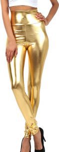 Sakkas Jersey-Lined Slim-Fit Metallic Women’s Pants