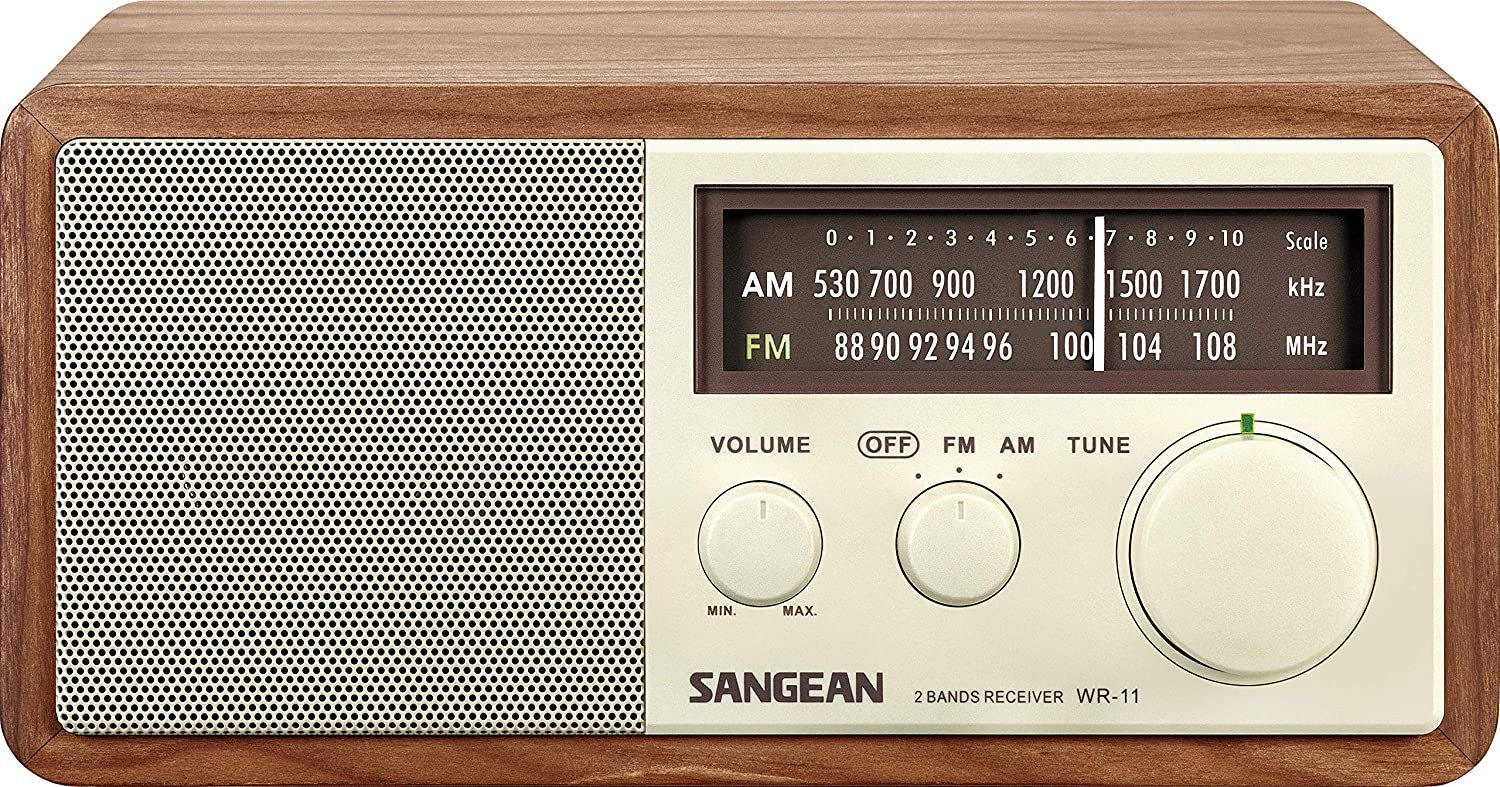 Sangean WR-11 Wood Cabinet AM/FM Table Top Analog Radio