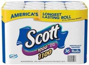 Scott 1100 Unscented Bath Tissue, 36 Rolls