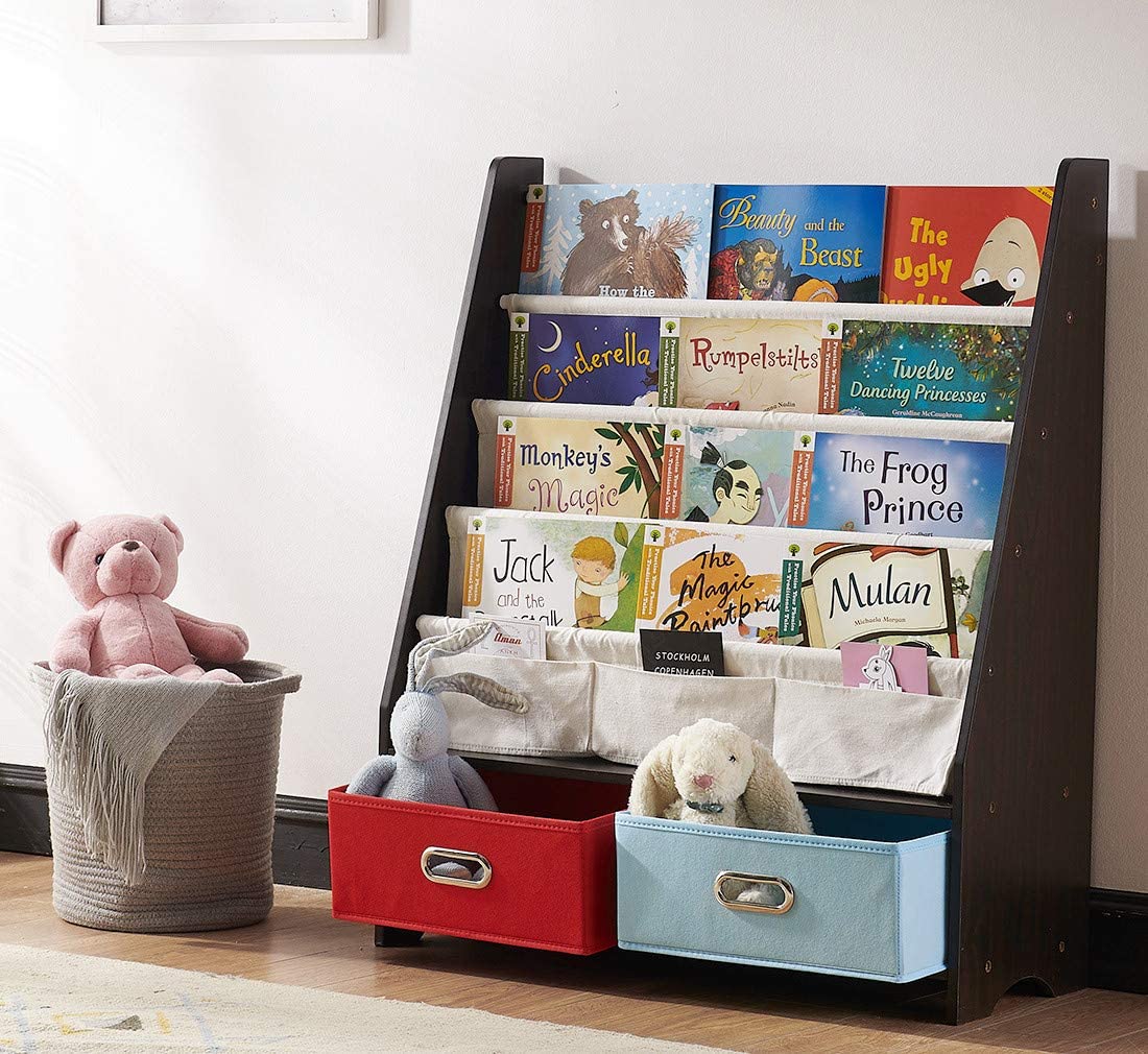 Seirione 4-Sling Children’s Bookshelf & Toy Organizer