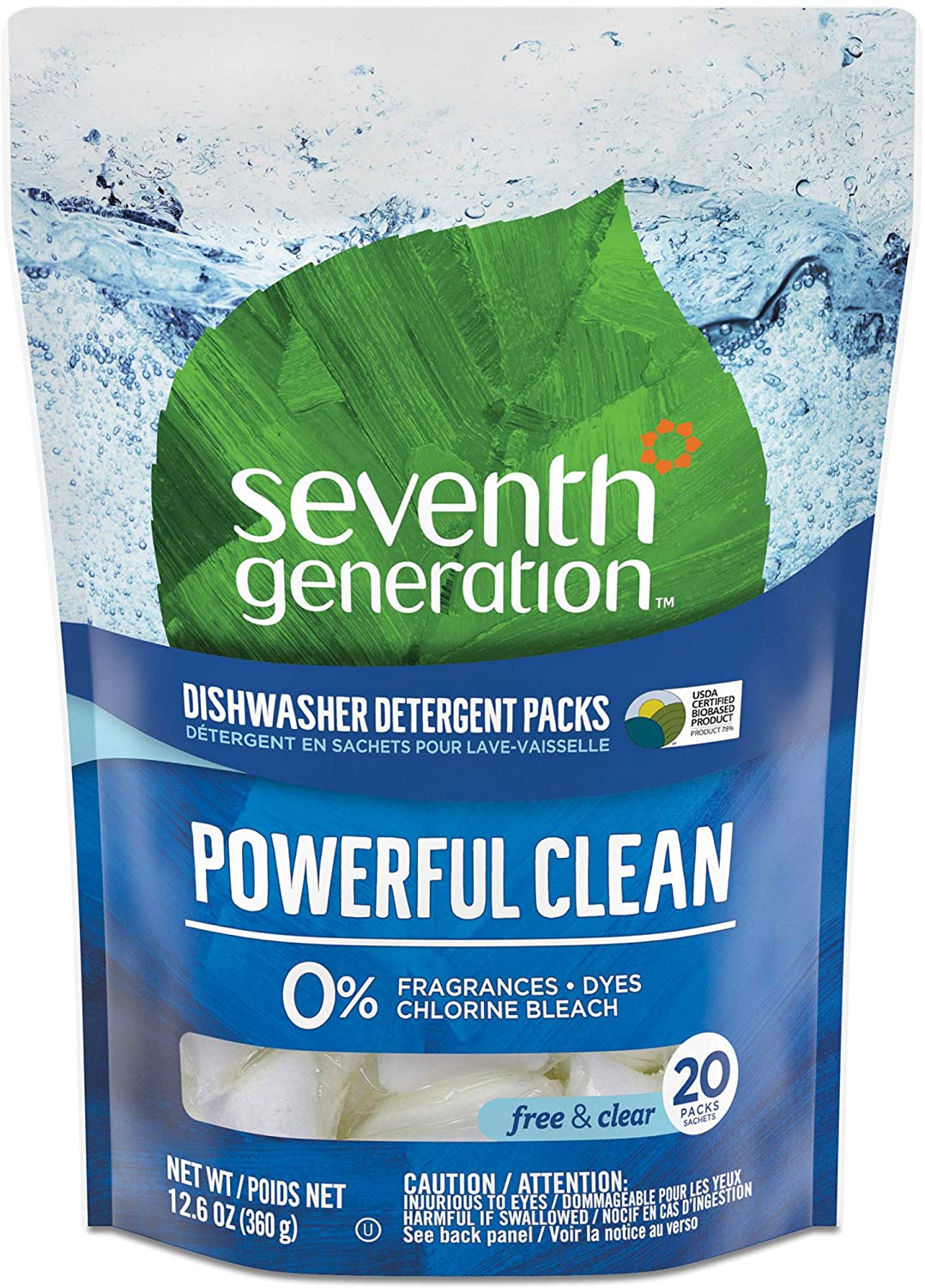 Seventh Generation Natural Dishwasher Detergent Packs, 20-Count