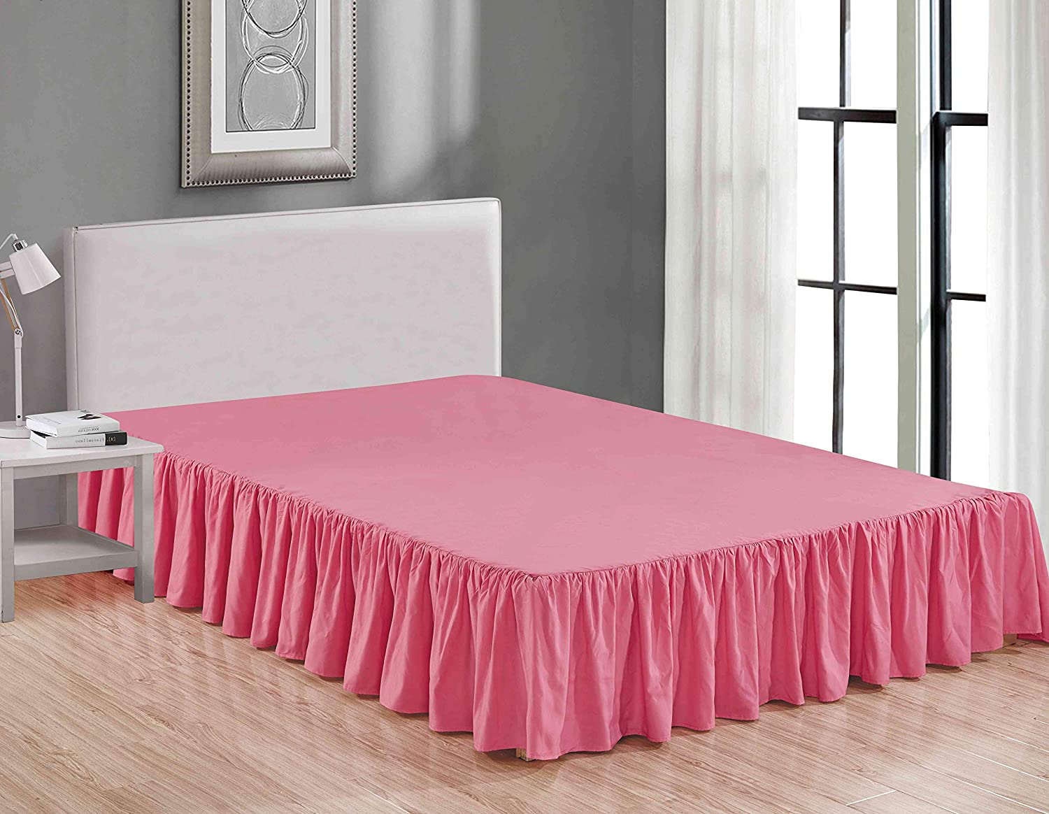 Luxury Fitted Valance Sheet with 16inch Bed Skirt for King Queen Size Bed 