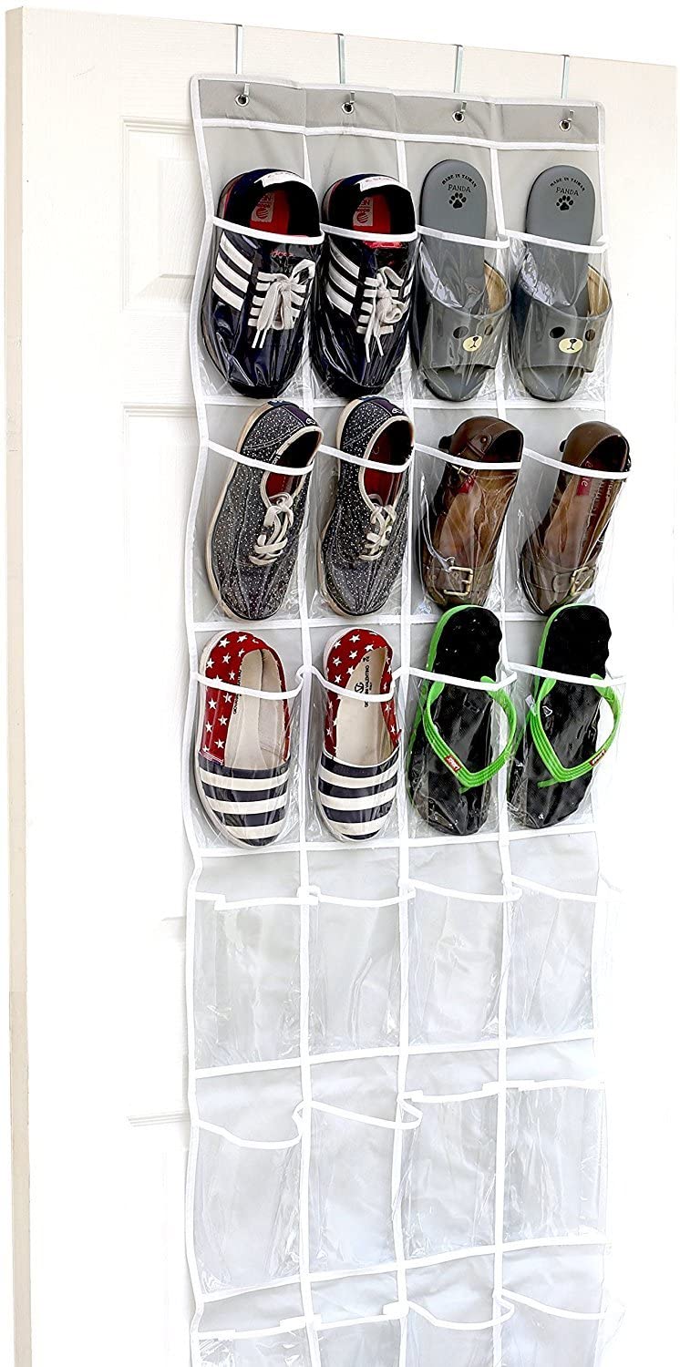 SimpleHouseware Over The Door Hanging Shoe Storage Organizer