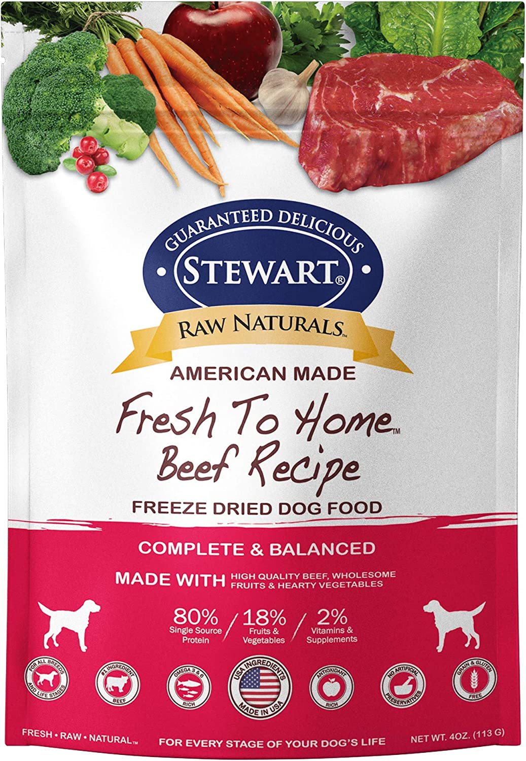 Stewart Raw Naturals USDA Certified Freeze Dried Dog Food Topper