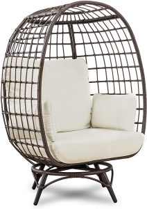 Sunjoy A207000700 Laura Modern Swivel Egg Chair