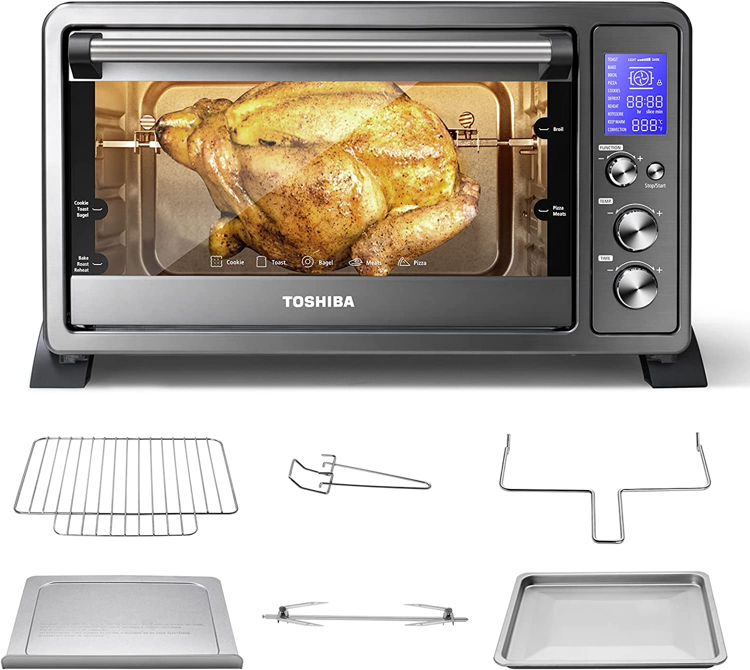 Toshiba AC25CEW-BS Digital Convection Toaster Oven