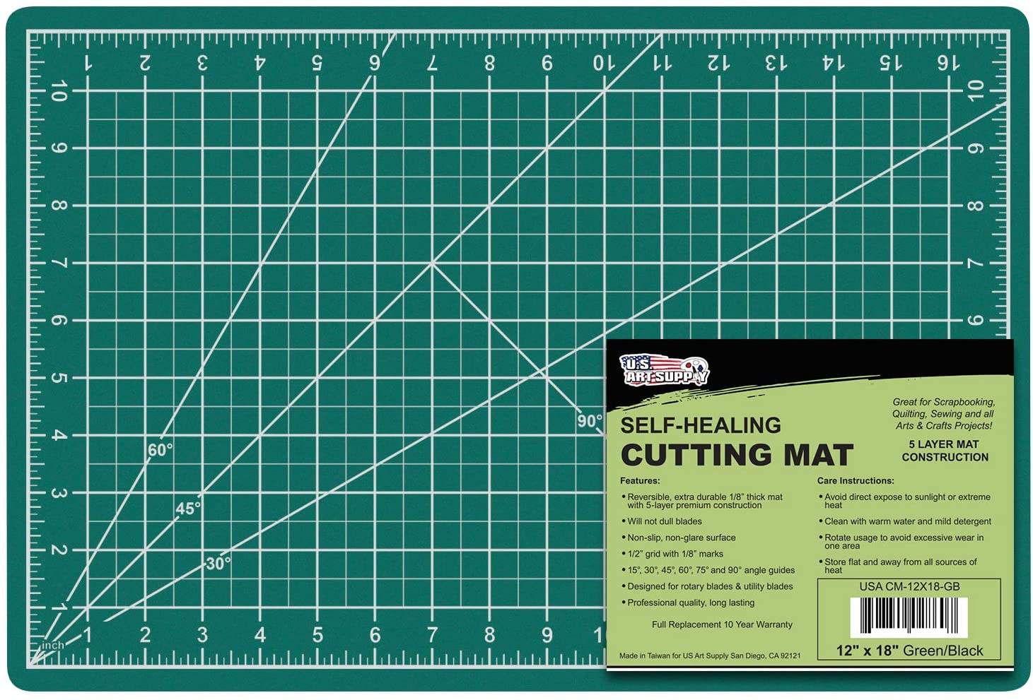 US Art Supply Professional Double Sided Self Healing Cutting Mat