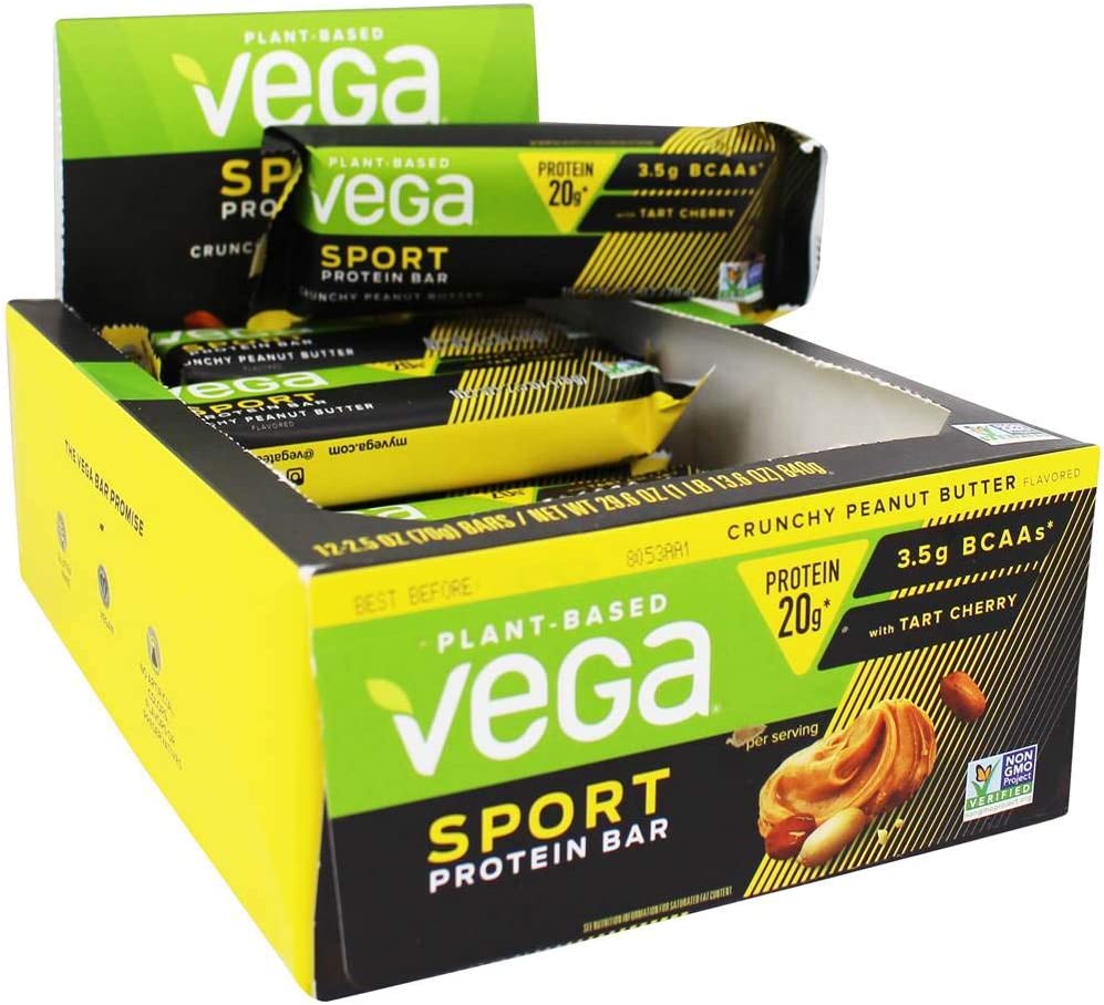Vega Sport Preservative Free Protein Bars, Crunchy Peanut Butter