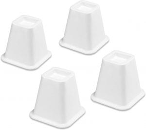 Whitmor 6-Inch Plastic Bed Risers, 4-Pack