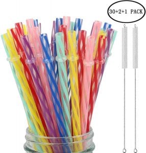 Zmaxqii Plastic Reusable Straw, 33-Piece