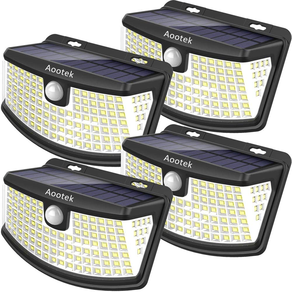 Aootek Waterproof LED Security Solar Lights, 4-Pack