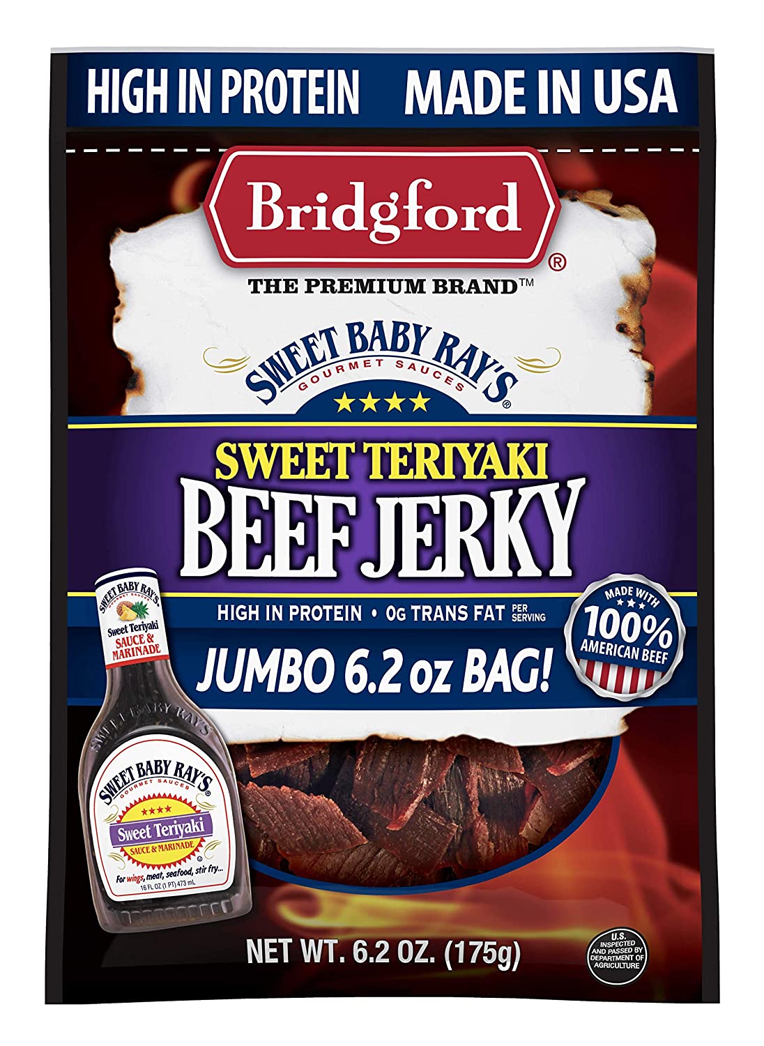 Bridgford Premium Teriyaki Beef Jerky, 3-Count