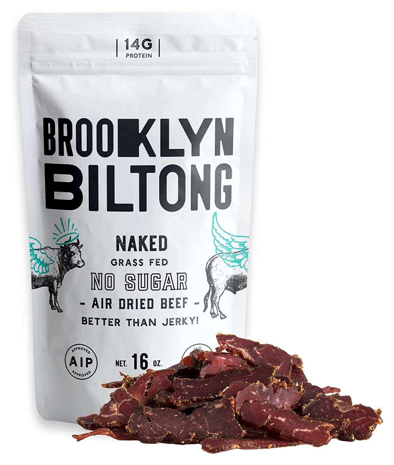 Brooklyn Biltong Sugar-Free Beef Jerky, 16-Ounce