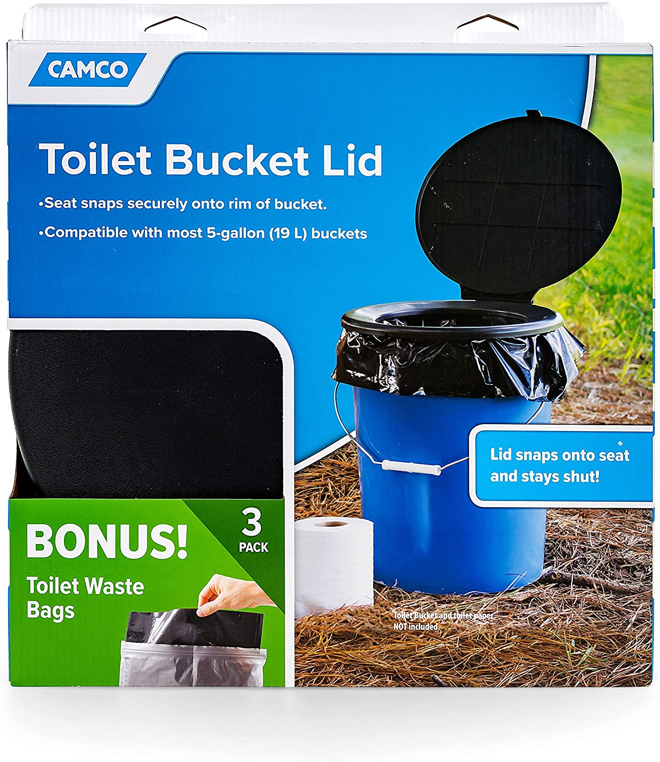 Camco On-The-Go Toilet Seat For Bucket & Lid