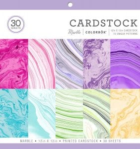 Colorbok Marble Cardstock Scrapbooking Paper, 30-Pack