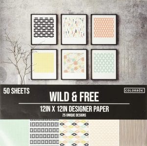 Colorbok Wild & Free Card Making Scrapbooking Paper, 50-Pack