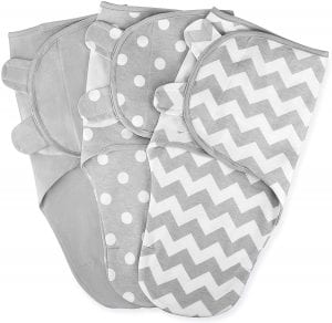 Comfy Cubs Adjustable Baby Swaddle Blanket, 3-Pack