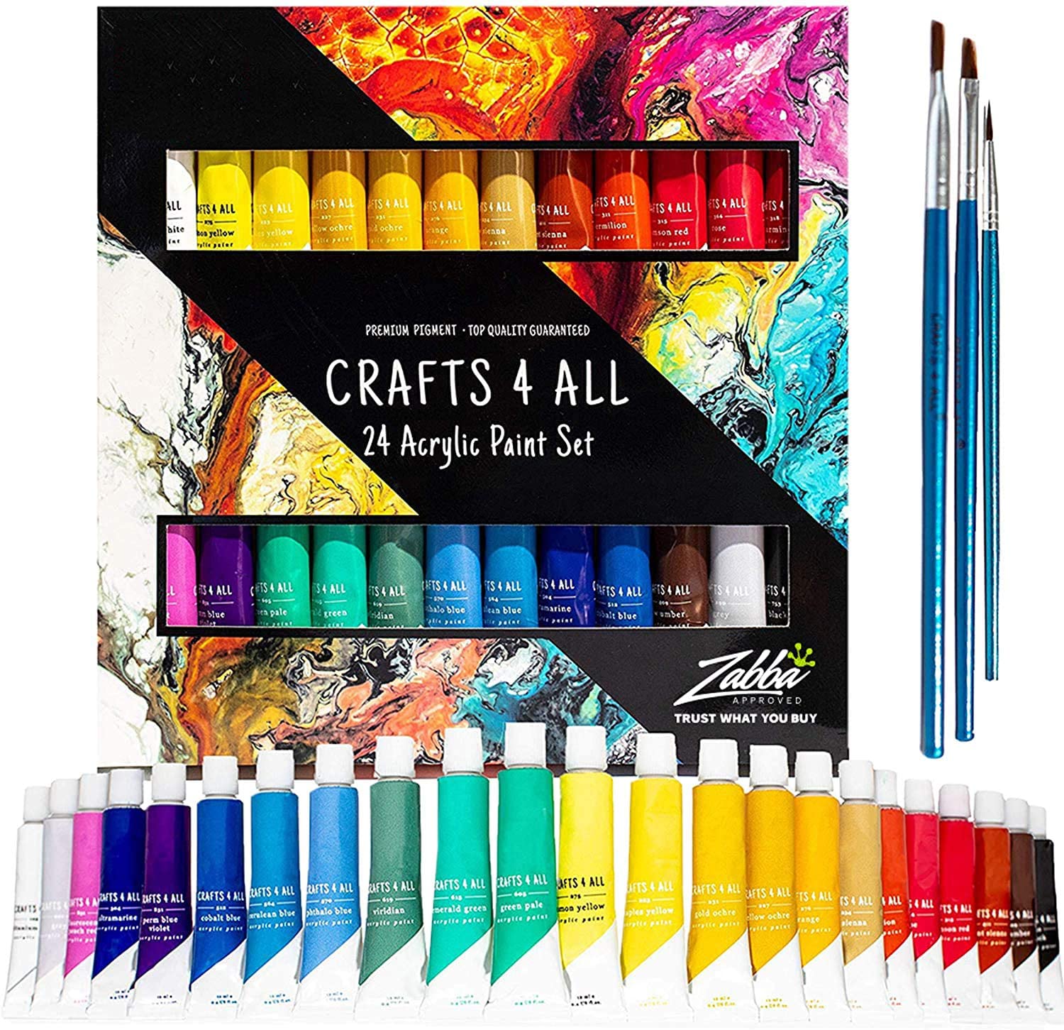 Crafts 4 All Non Toxic Acrylic Paints, 24-Count