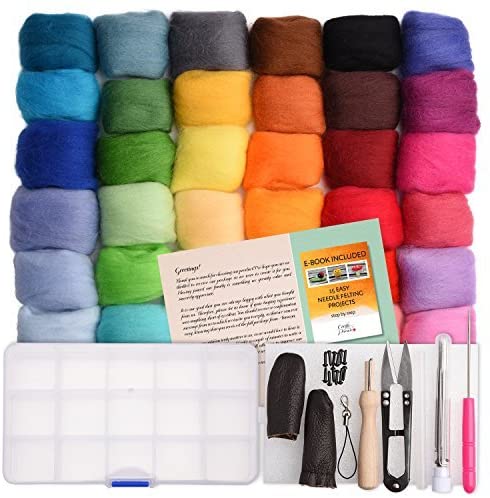Crafts Parade 36-Color Needle Felting Kit