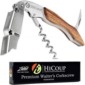 HiCoup Rosewood All-In-One Corkscrew & Wine Opener