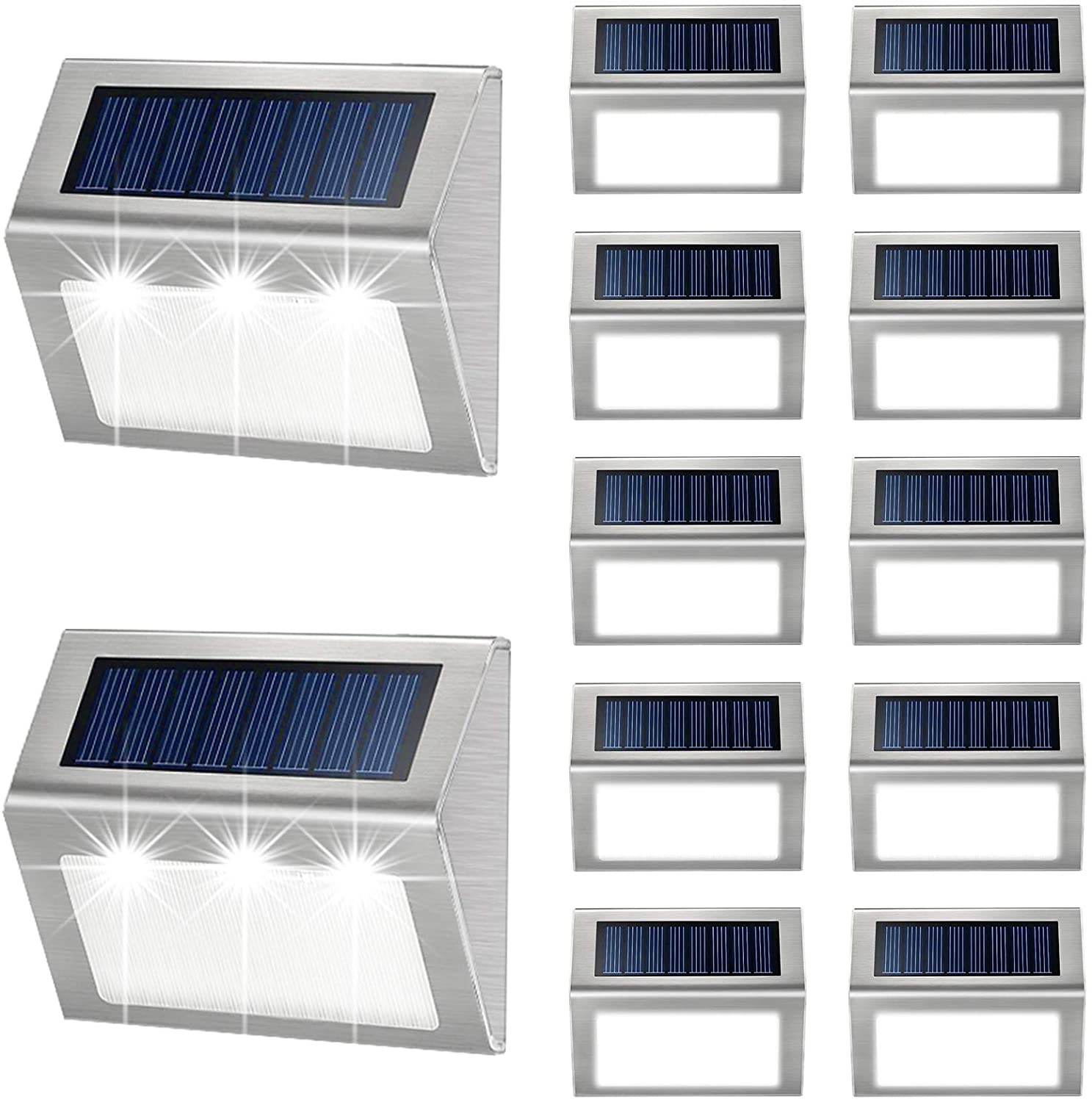 JSOT Waterproof Solar Powered Deck Lights, 12-Pack