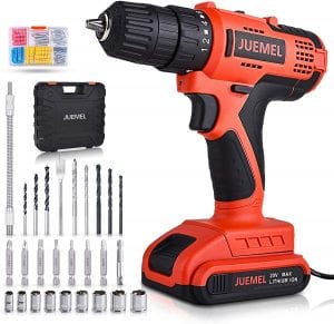 JUEMEL 20V Fast Charging Electric Cordless Drill Set, 100-Piece