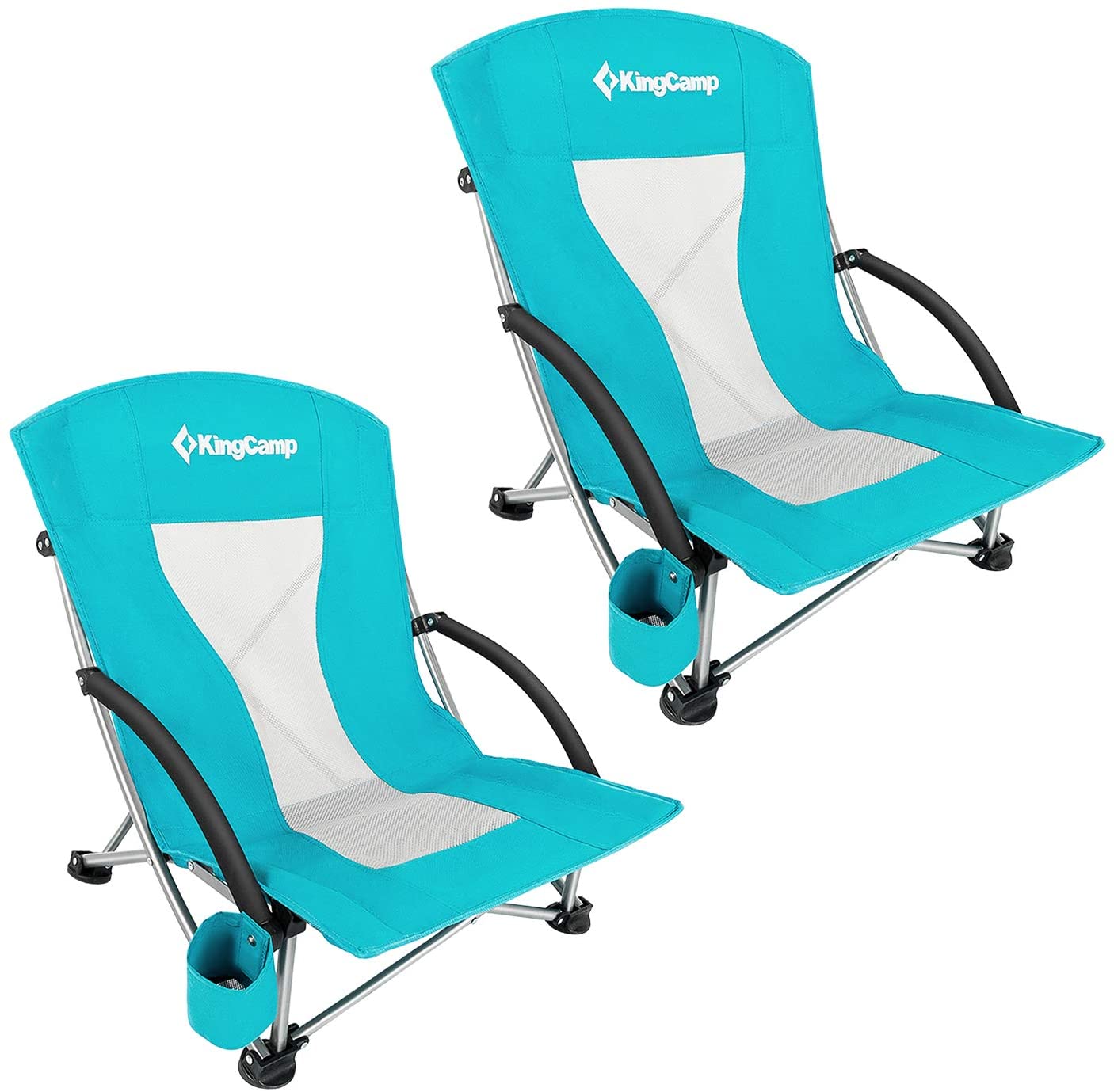 KingCamp Easy Store Low Lightweight Beach Chair, 2-Pack