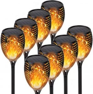 KYEKIO Automatic On/Off Torch Solar Lights, 8-Pack