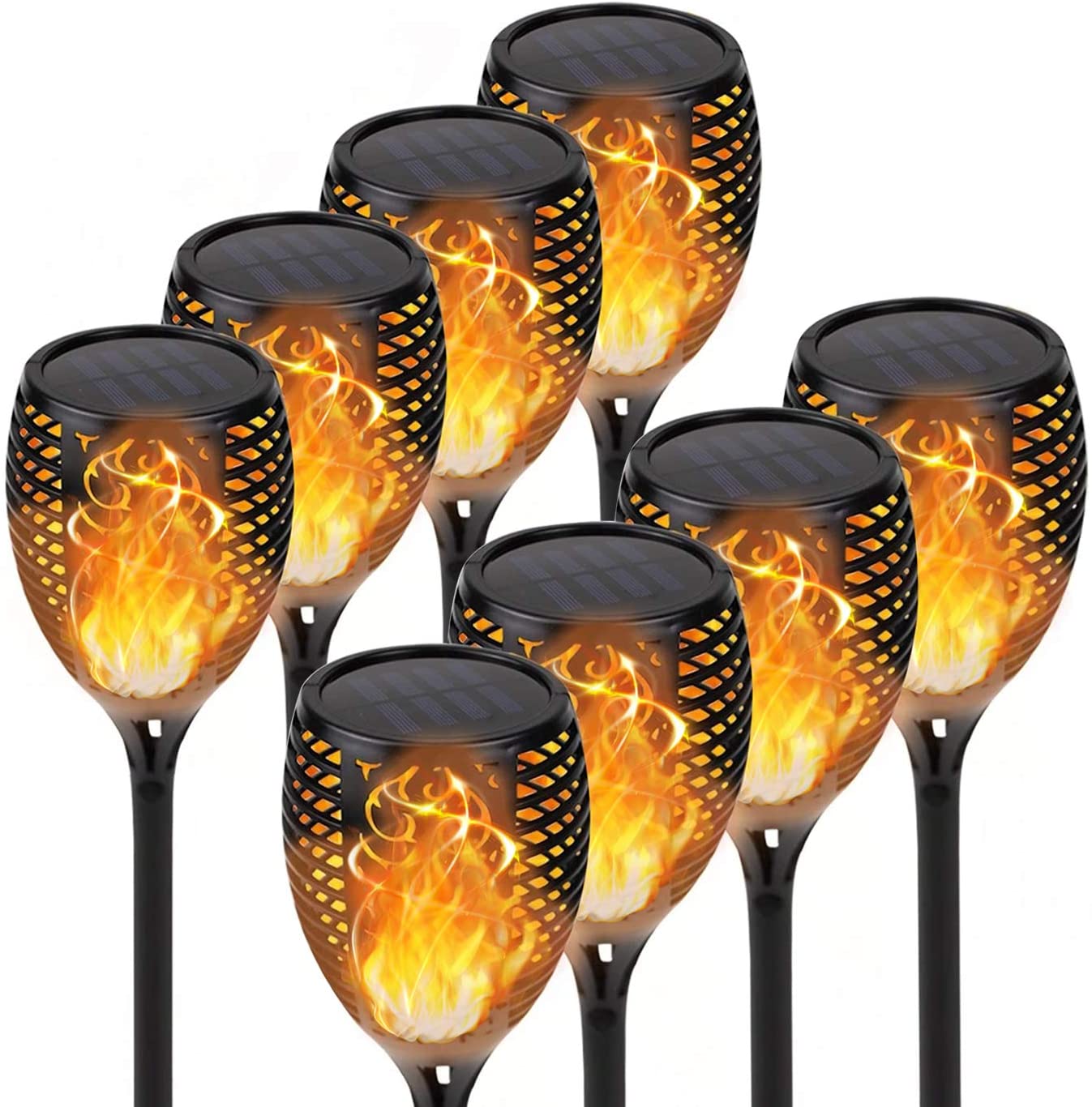KYEKIO Automatic On/Off Torch Solar Lights, 8-Pack