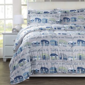 Lakeside Collection Rustic Comforter Camper Bedding Set, 3-Piece