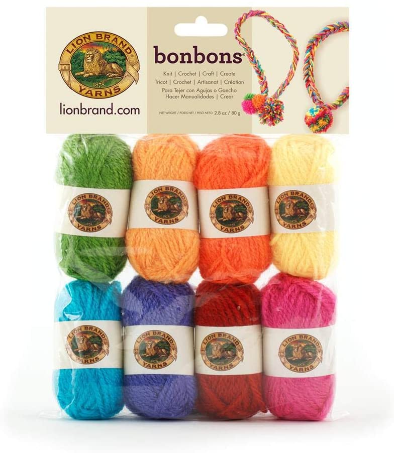 Lion Brand Yarns Miniature Assorted Yarn Bonbons, 8-Skeins