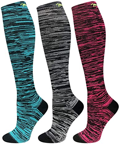 Macchiato 20-30 mmHg Compression Socks For Women, 3-Pair