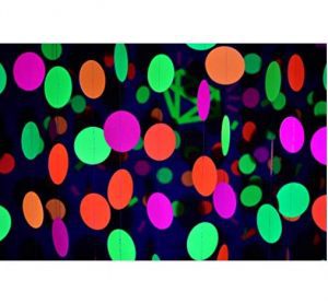 Midnight Glo Fluorescent Hanging Glow In The Dark Party Decor, 6-Piece