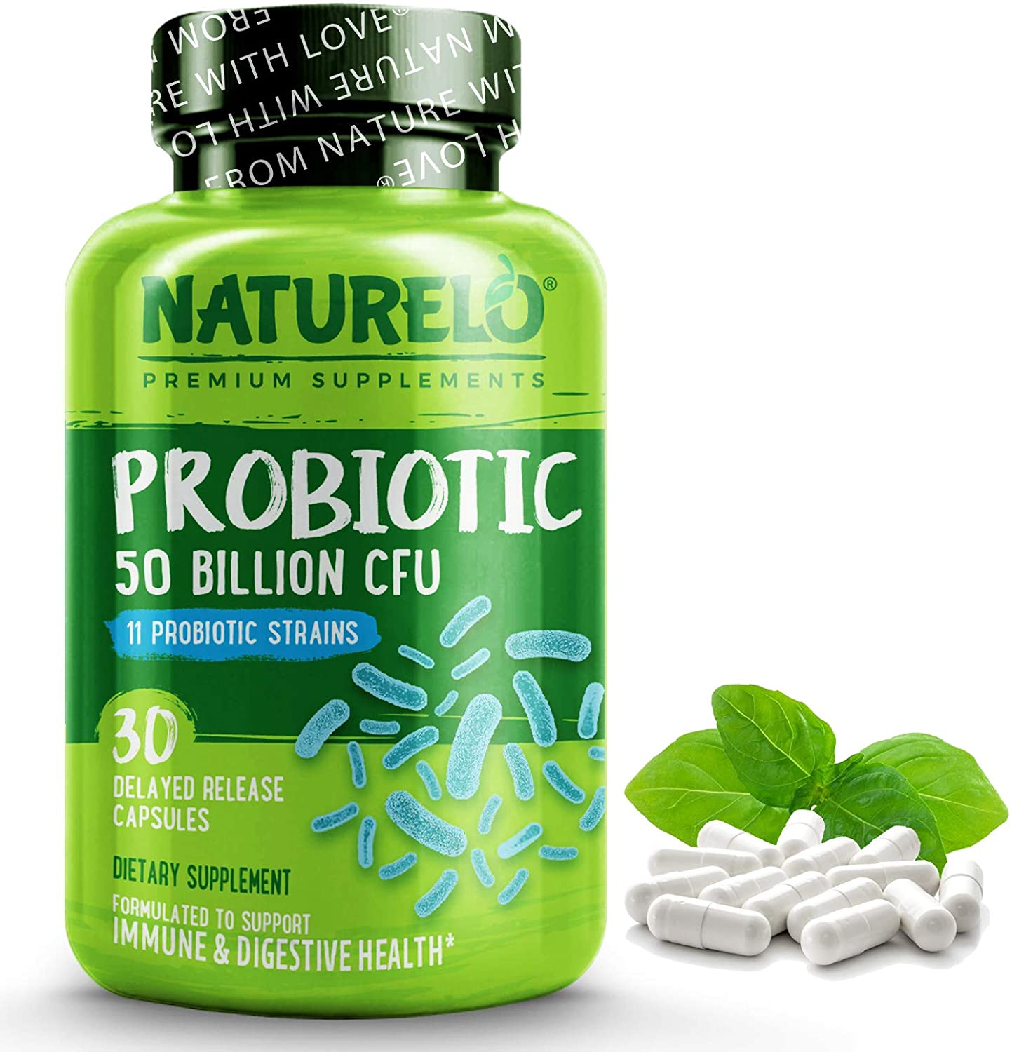 NATURELO Digestive Health Probiotic Supplement