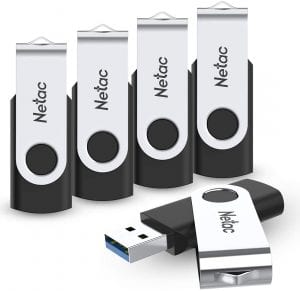 Netac Swivel 8GB 3.0 USB Flash Drive, 5-Pack