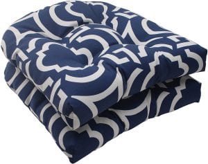 Pillow Perfect Reversible Recycled Plush Patio Chair Cushions, 2-Pack