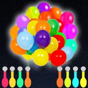 POKONBOY LED Light Up Balloons, 50-Pack