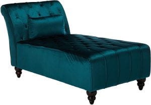 Rafaela Modern Glam Tufted Velvet Chaise Lounge