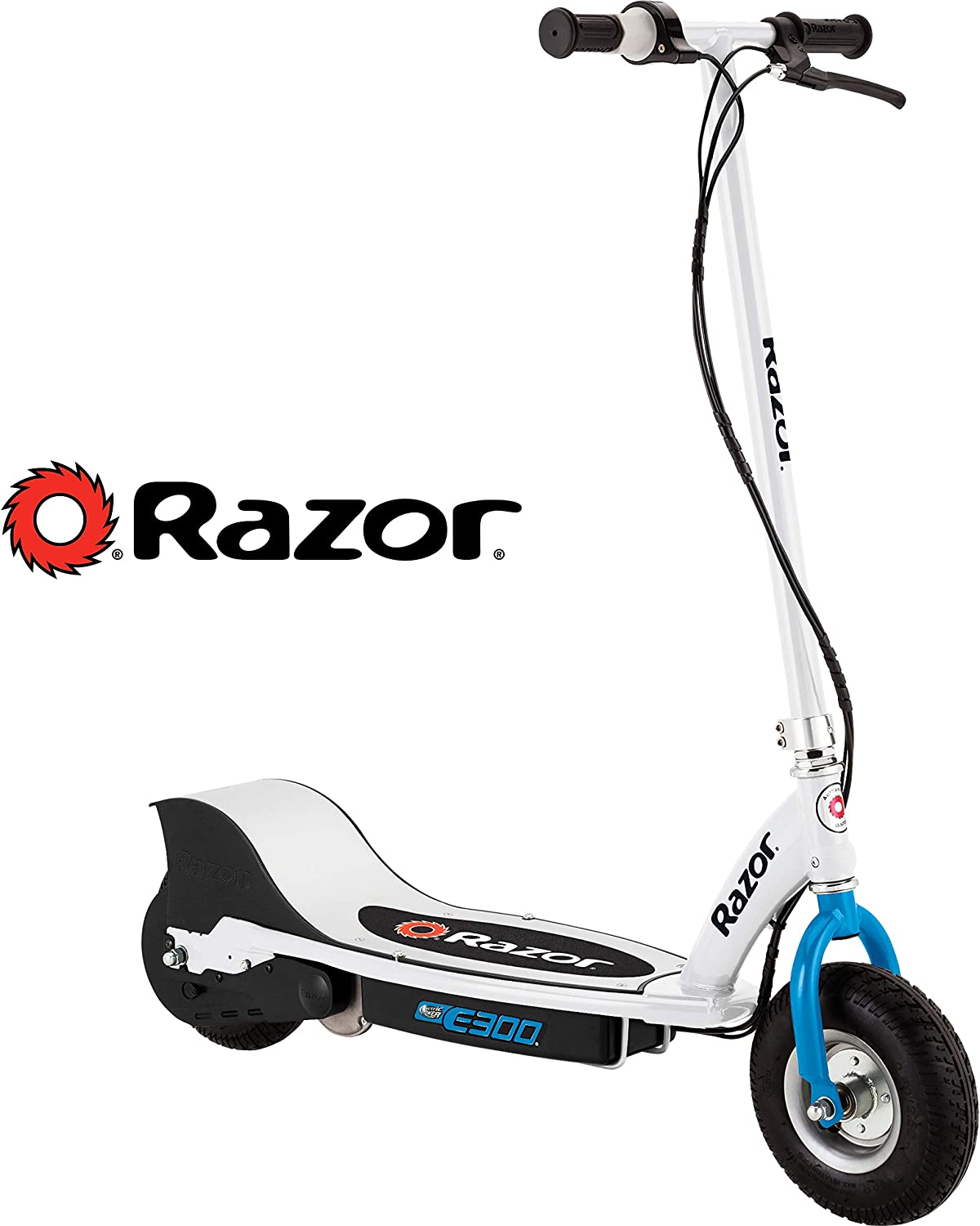 Razor E300 White & Blue Electric Scooter