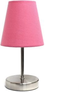 Simple Designs Home Mini Basic Sand Nickel Table Lamp