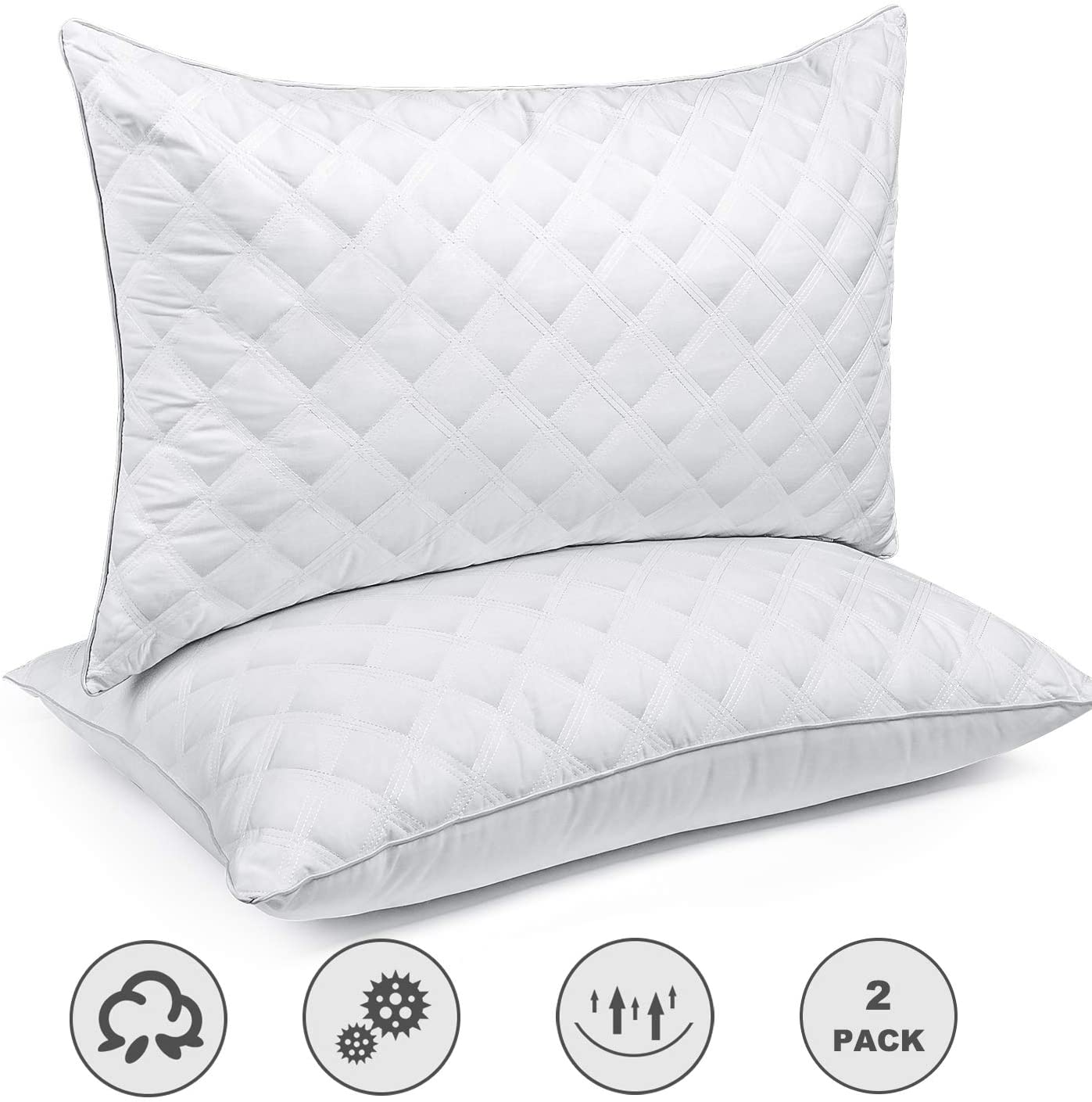 SORMAG Hypoallergenic King Size Pillows, Set Of 2