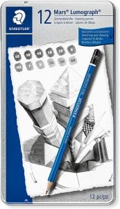 Staedler Mars Lumograph Premium Graphite Pencils, 12-Piece