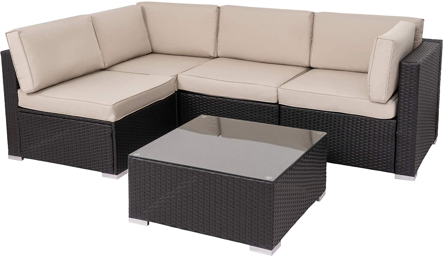 Walsunny Outdoor Rattan Couch Sectional Sofa