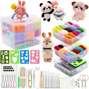 BAGERLA Needle Felting Kit for Beginners, Wool Needle Felting DIY Starter  Kit with Tools and Instructions, Wool Felting Supplies for DIY Art Craft